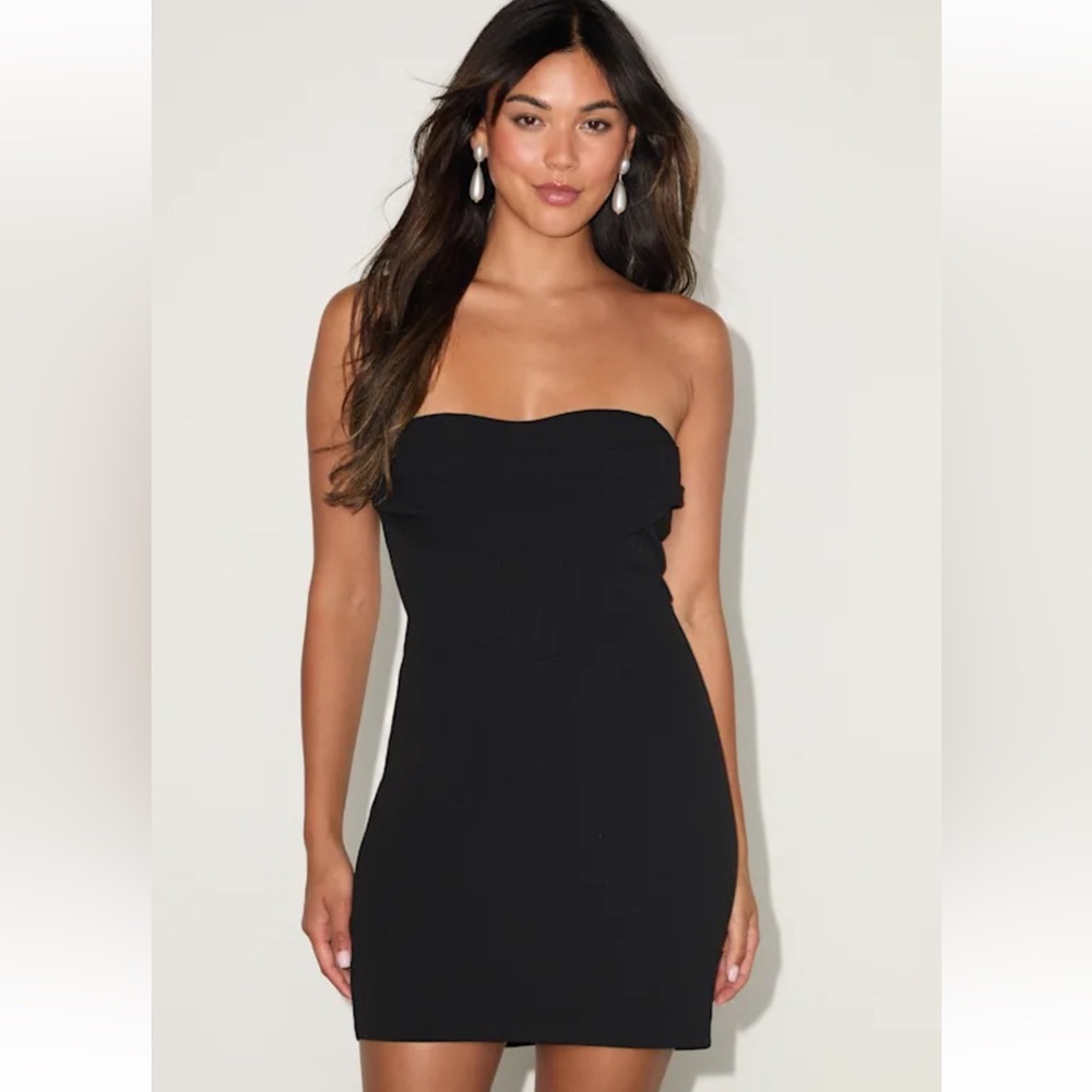 Lulus Dramatic Intent Black Strapless Corset
Bodycon Mini Dress